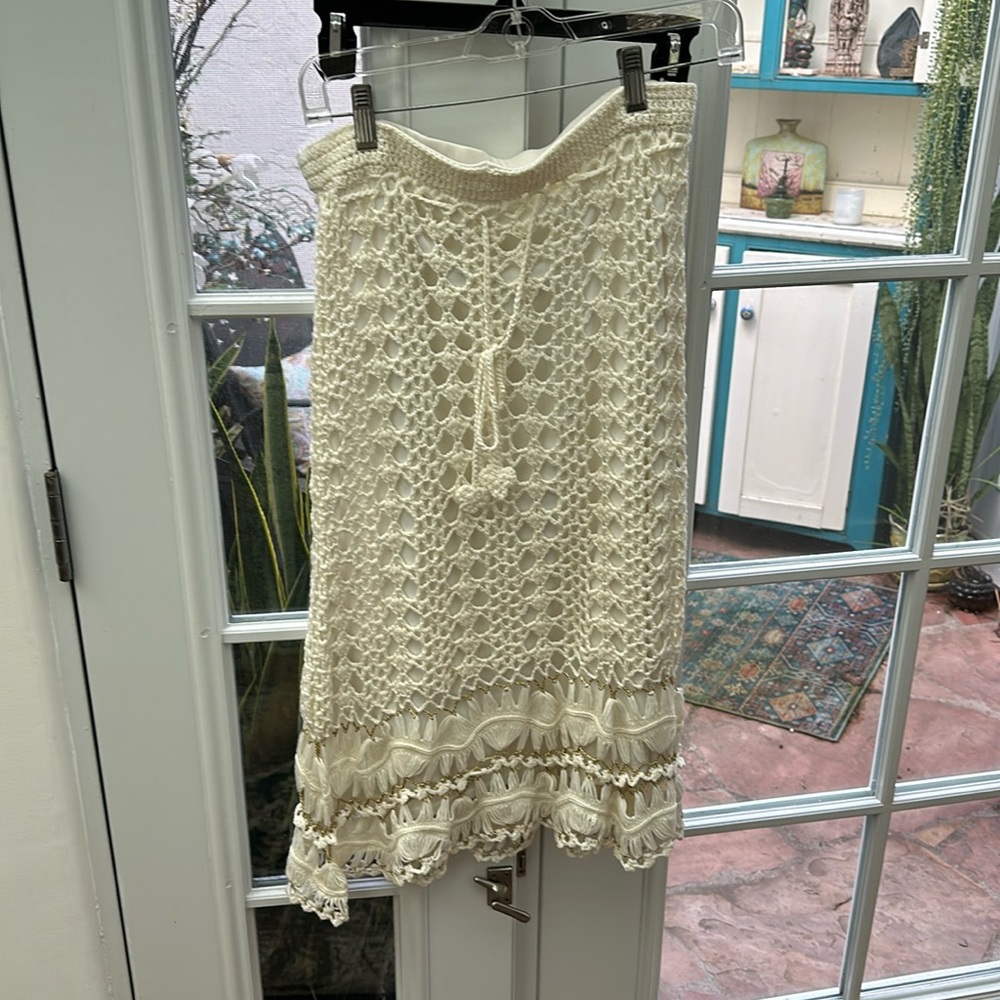 Verty cream knit skirt. Boho. Festival. S/m